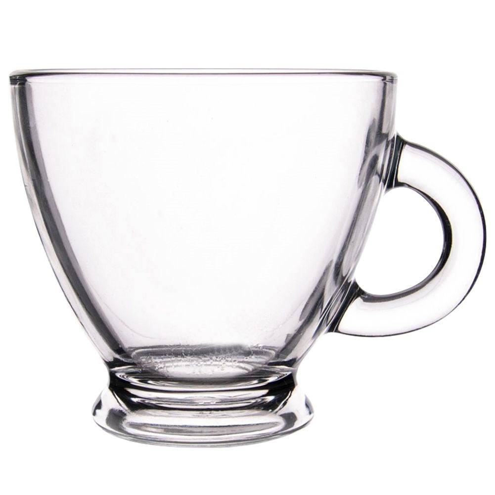 Set of three glasses with handles for hot and cold drinks
