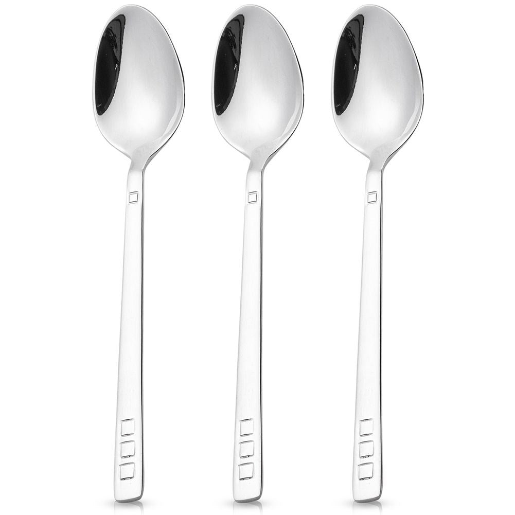 Set of three small spoons in stainless steel, dishwasher safe