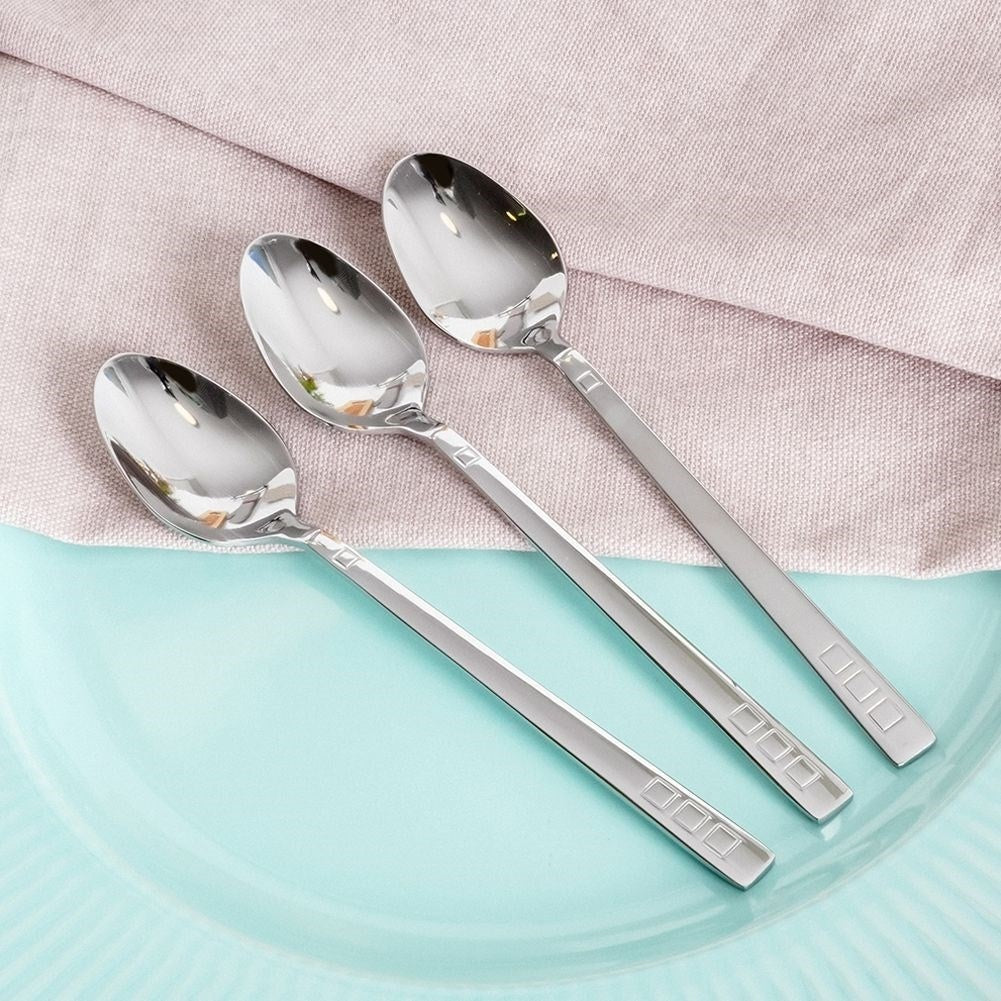 Set of three small spoons in stainless steel, dishwasher safe