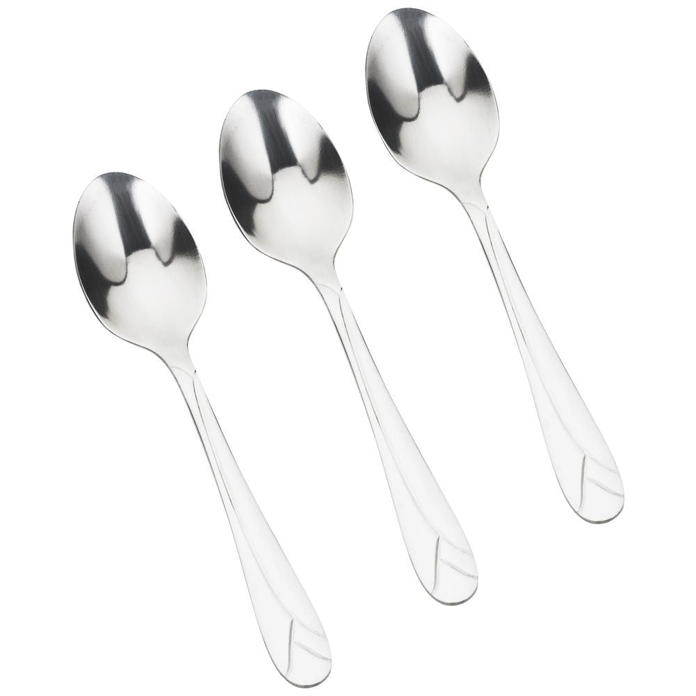 Set of three small spoons in stainless steel for daily use