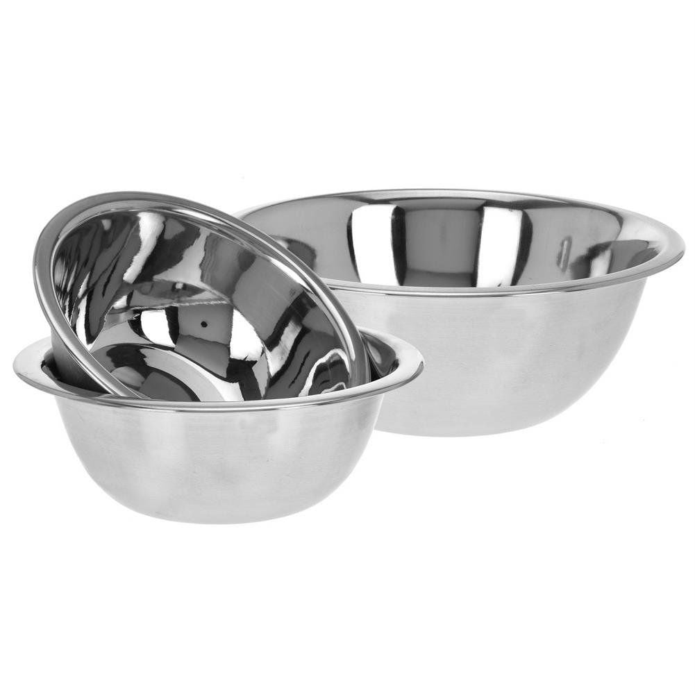 Set of three stainless steel bowls: 24 cm, 20 cm, 18 cm