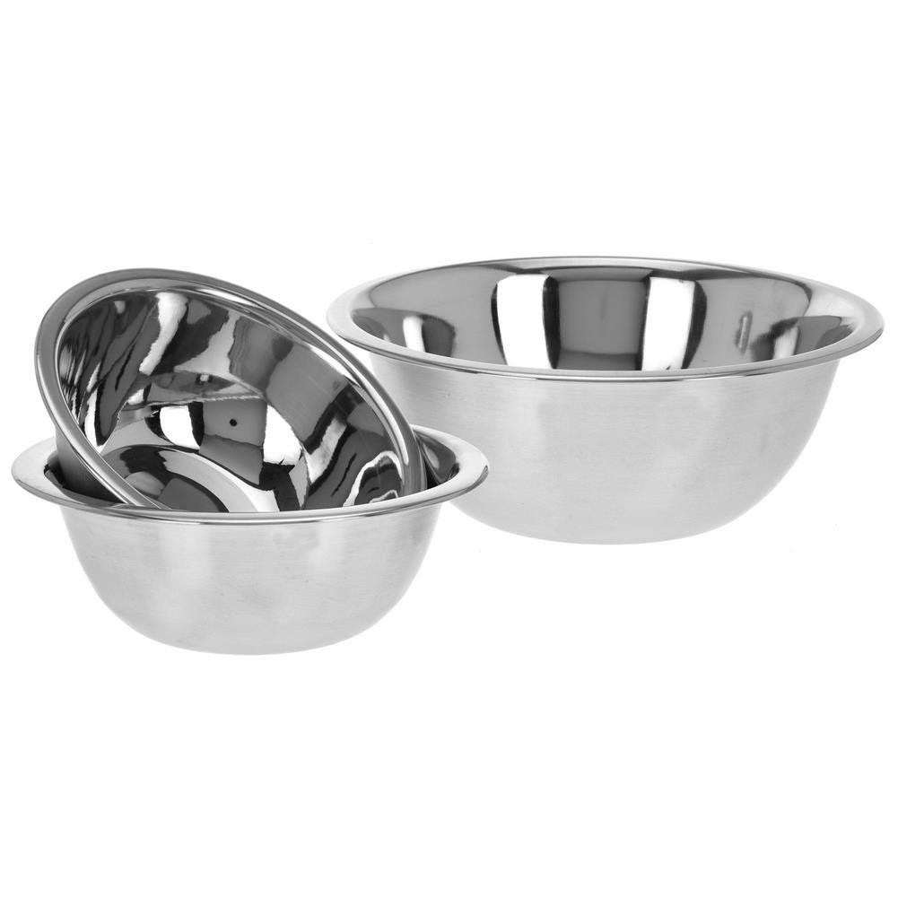 Set of three stainless steel bowls: 24 cm, 20 cm, 18 cm