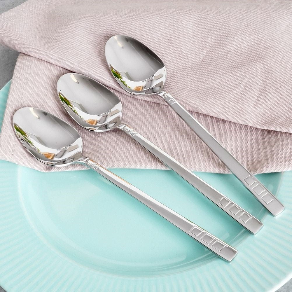 Set of three stainless steel spoons, dishwasher safe