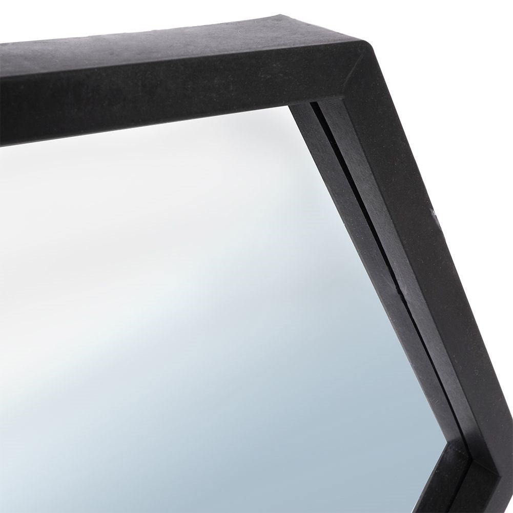 Set of three stylish hexagon mirrors with black frame