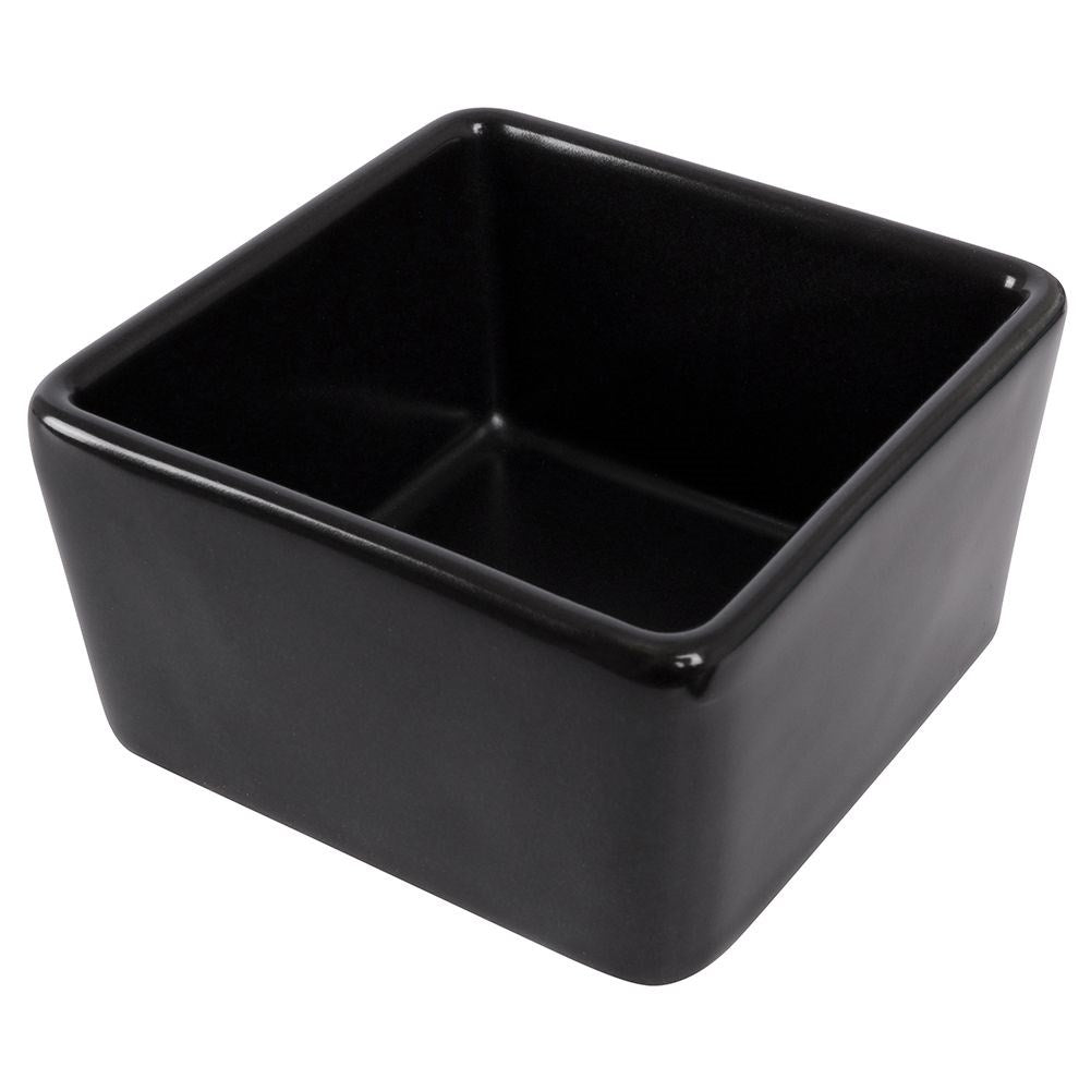 Set of two black ceramic bowls, dishwasher safe