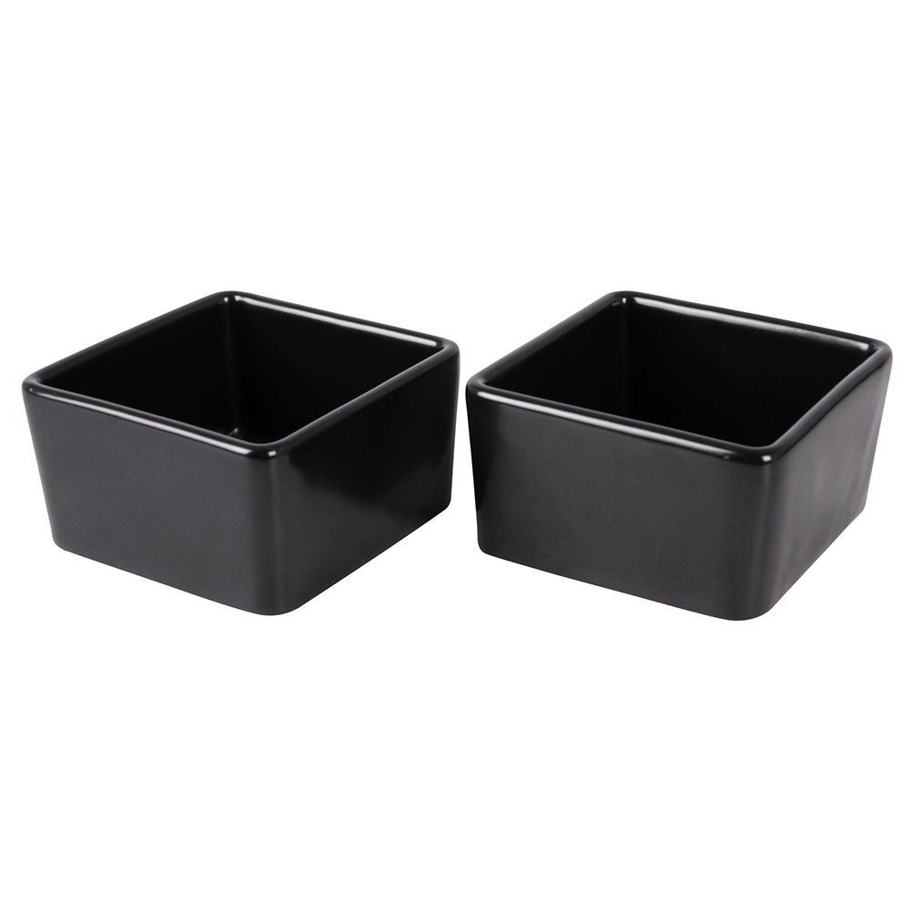 Set of two black ceramic bowls, dishwasher safe