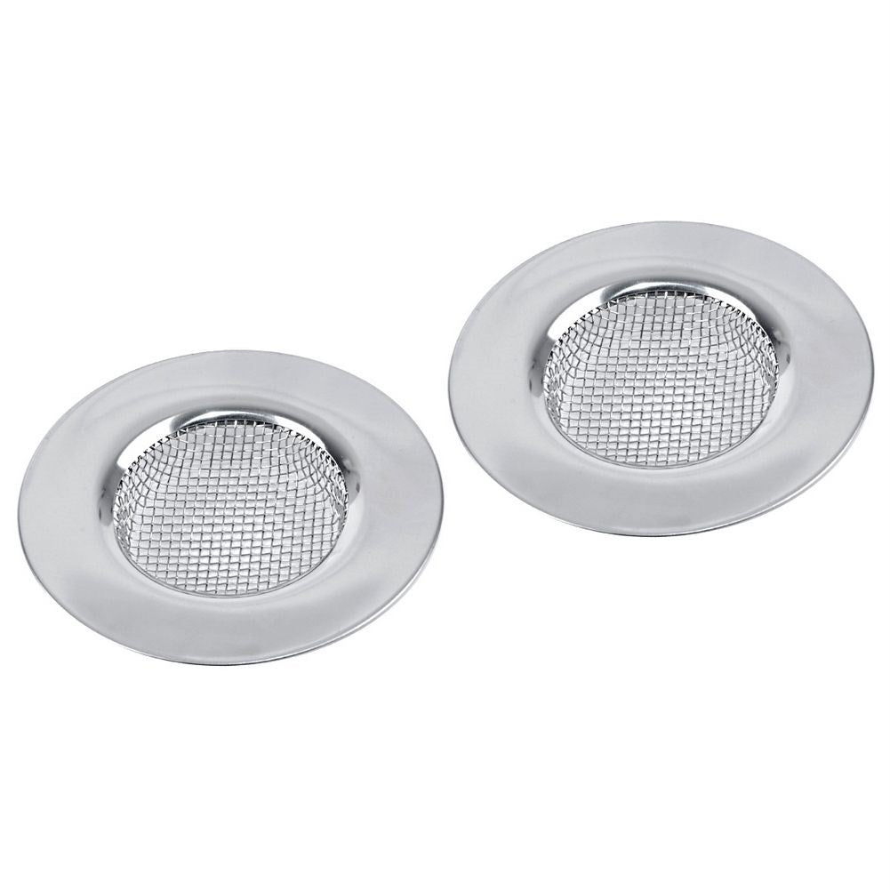 Set of two sink filters in stainless steel 3.8 and 7.5 cm
