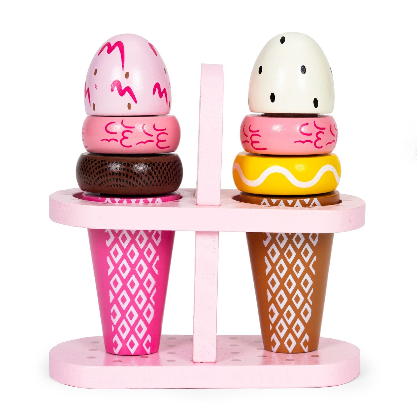 Set of wooden Velcro ice creams for children, 9 elements