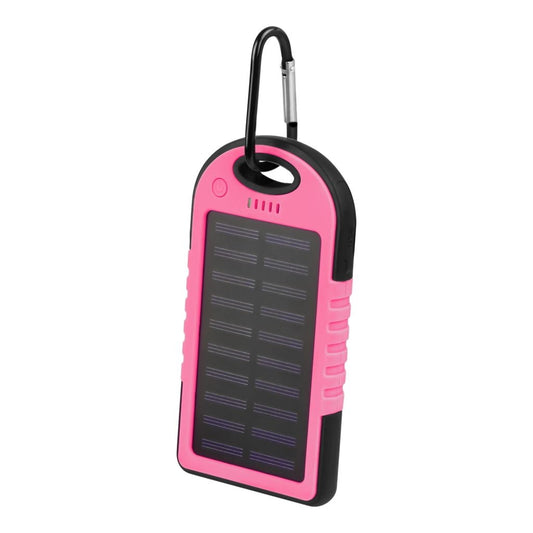 Setty Powerbank with Solar Cell Charging 5000 mAh - Pink