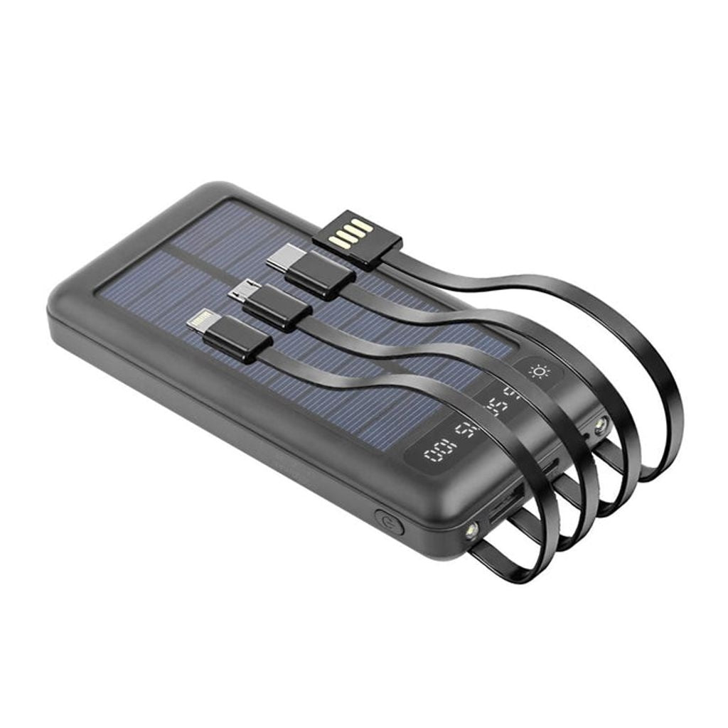 Setty Solar Powerbank 10000mAh, 10.5W USB-A/USB-C/Lightning/Micro-USB