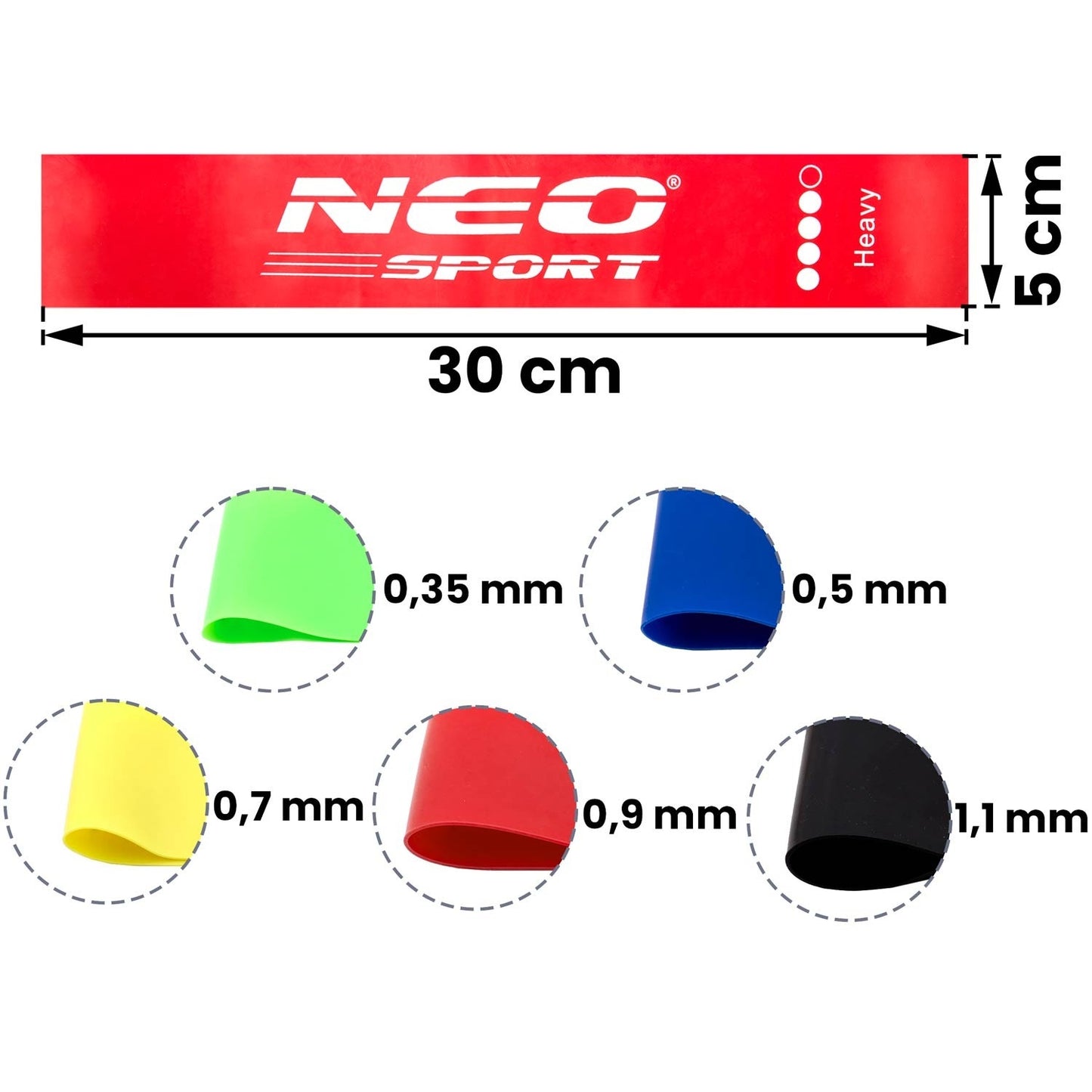 Set with Training bands NS-959 Neo-Sport, 5 pcs