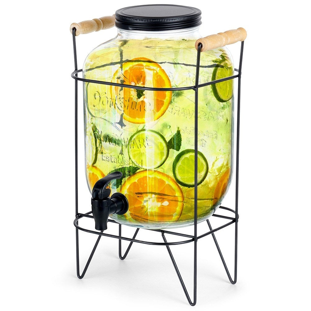 Set with jar with lid, rim and stand