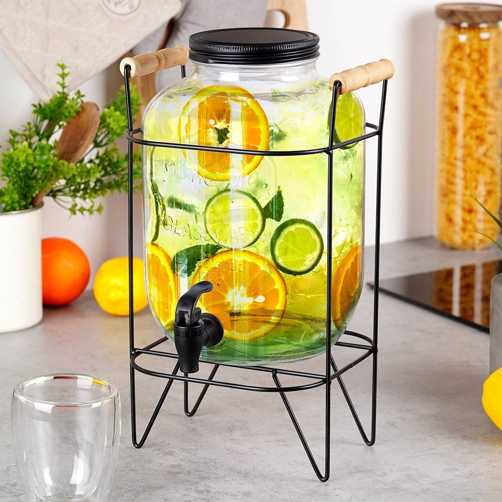 Set with jar with lid, rim and stand