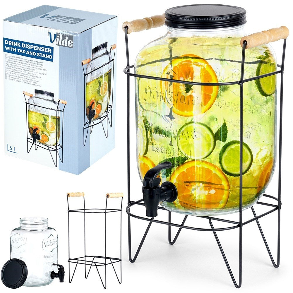 Set with jar with lid, rim and stand
