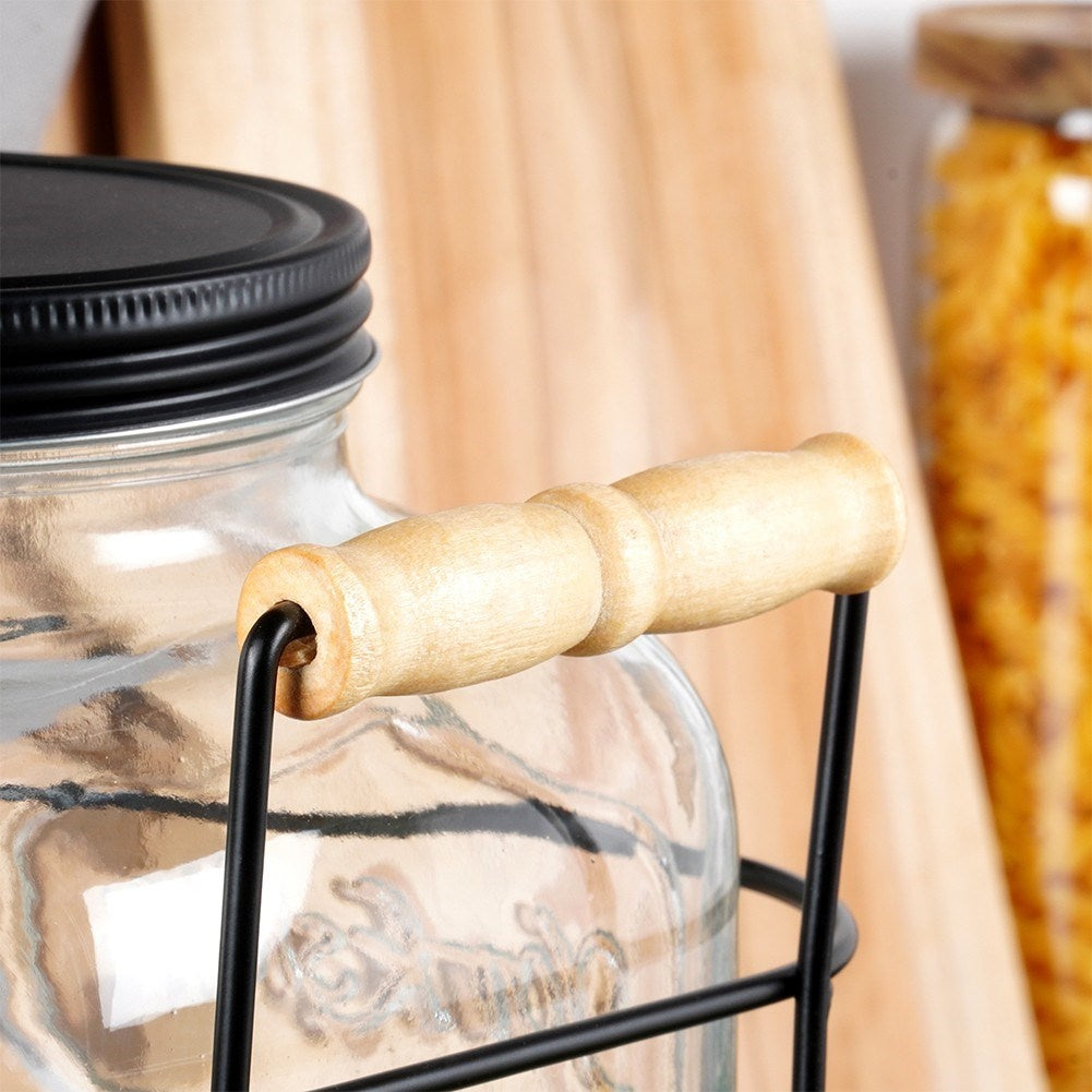 Set with jar with lid, rim and stand