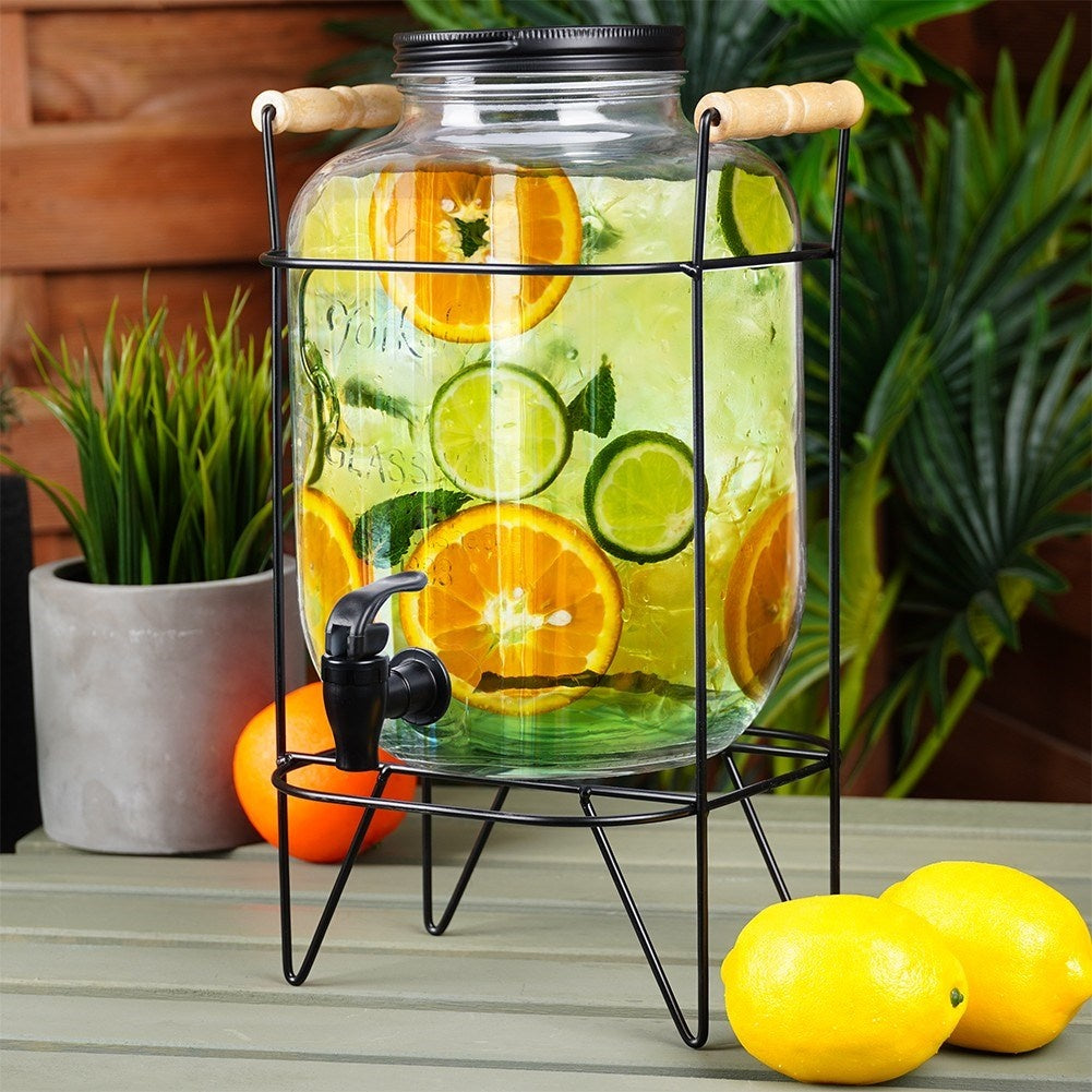 Set with jar with lid, rim and stand