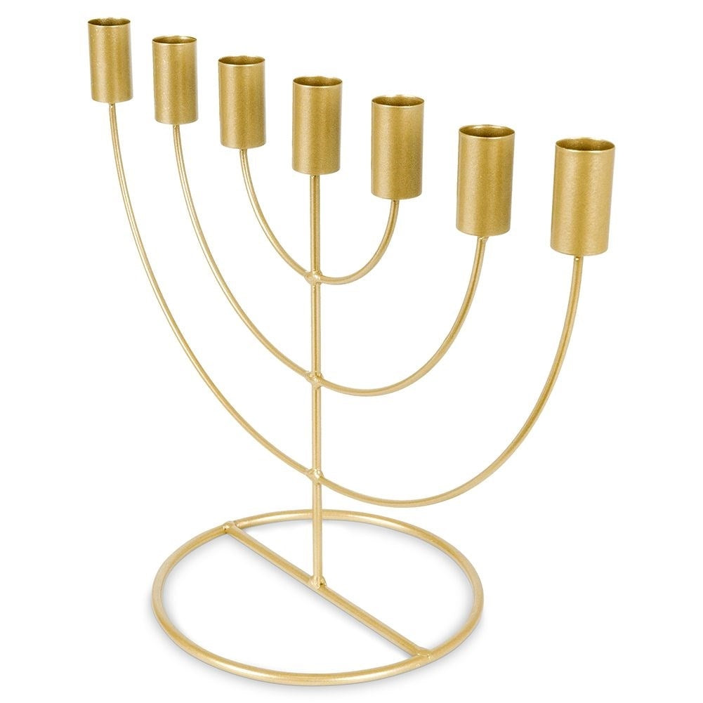 Seven-armed Candlestick in Gold for Advent and Loft-Style