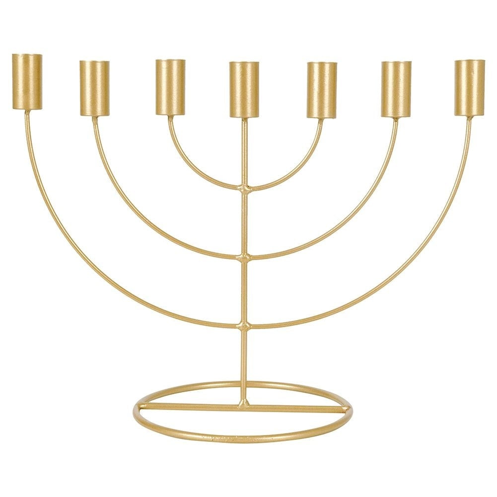 Seven-armed Candlestick in Gold for Advent and Loft-Style