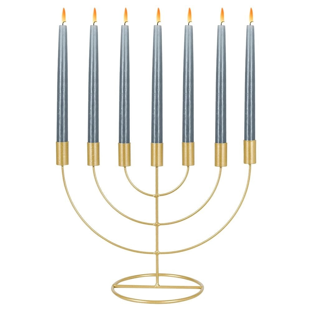 Seven-armed Candlestick in Gold for Advent and Loft-Style