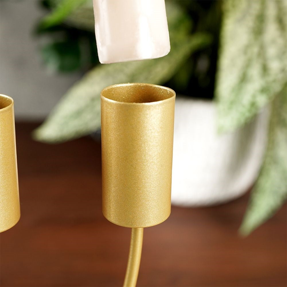 Seven-armed Candlestick in Gold for Advent and Loft-Style