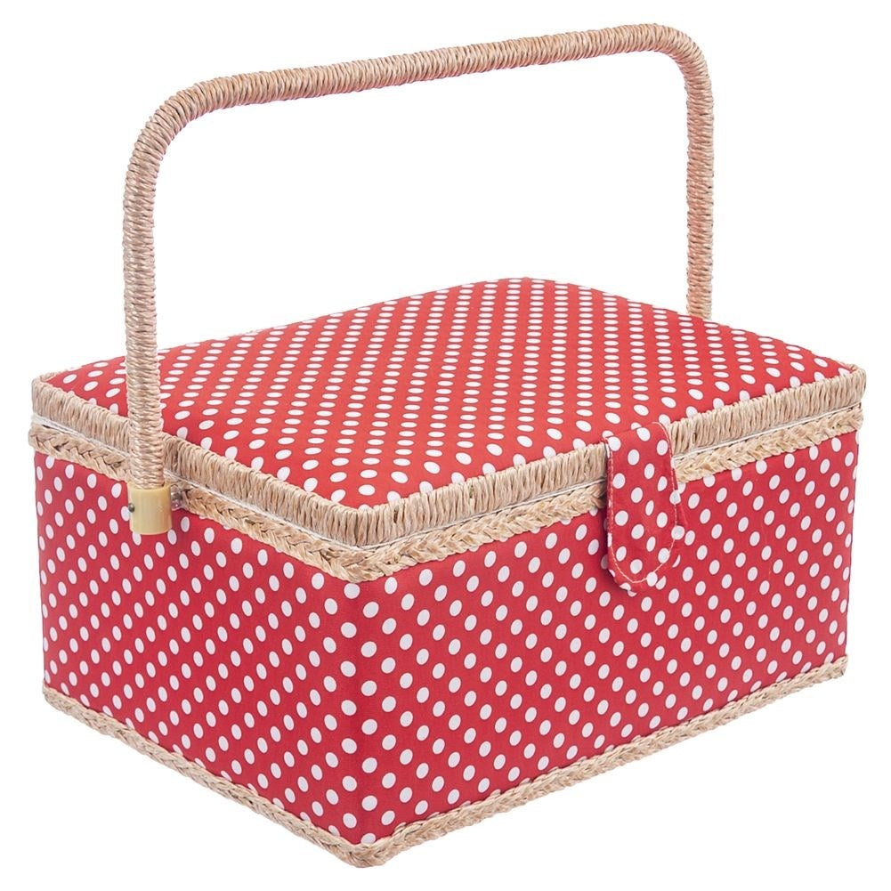Sewing box with removable organizer and polka dot design