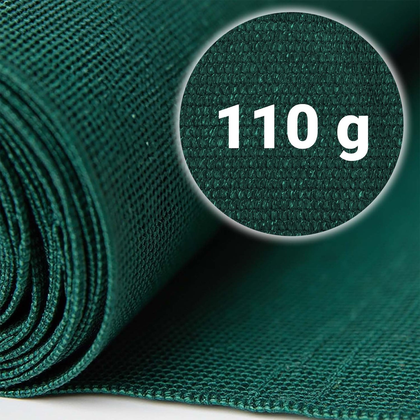Shade net 1.2x50m 110g/m2 + 50 clamps green