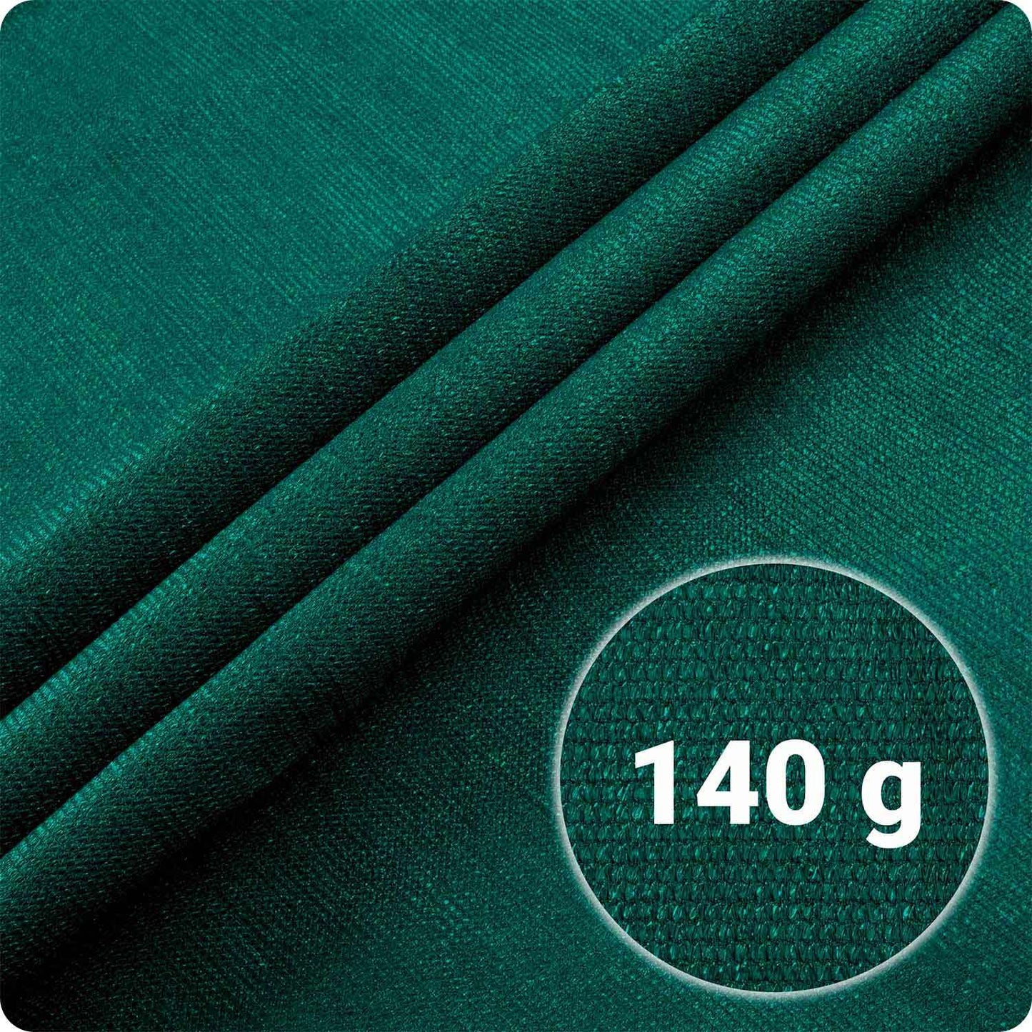 Shade net 1.5x25m 140g/m2 + 50 clamps green