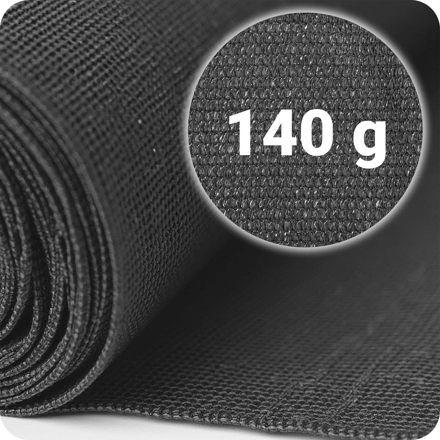 Shade net 1.5x50m 140g/m2 + 50 clamps gray