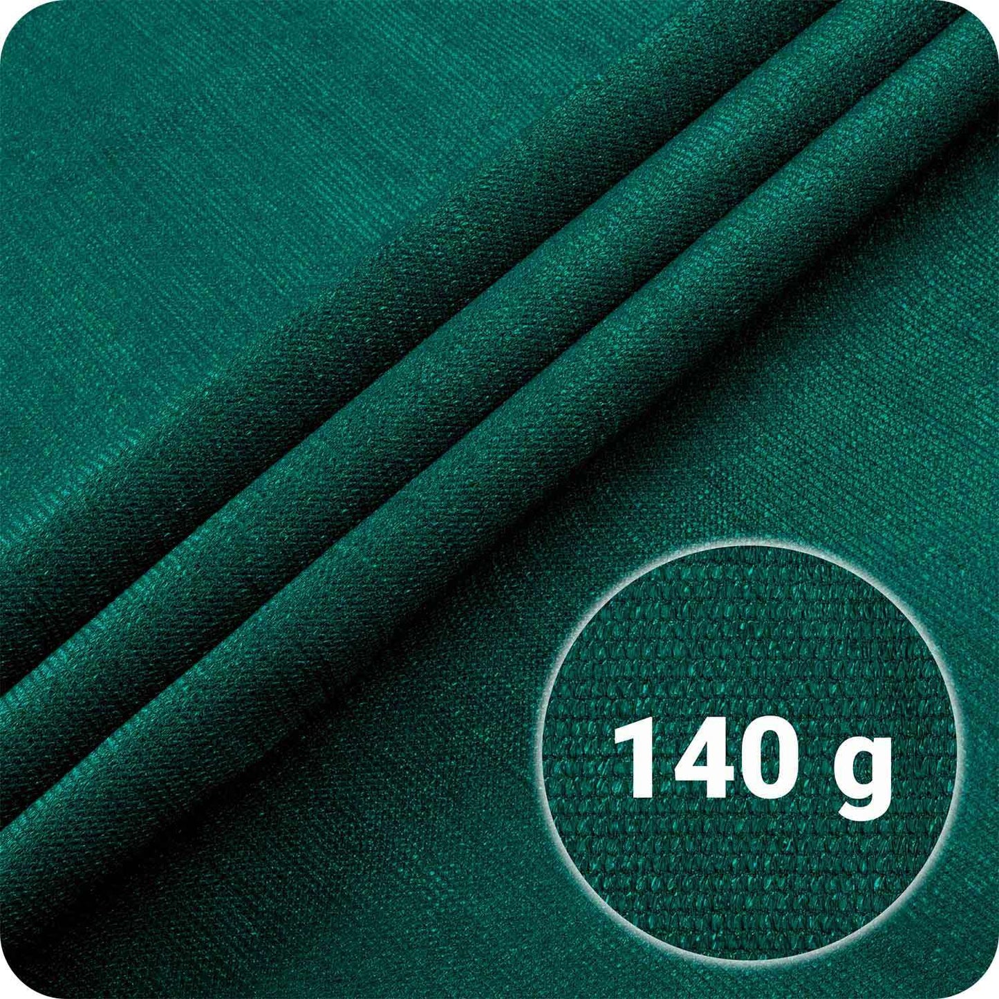 Shade net 1.5x50m 140g/m2 + 50 clamps green