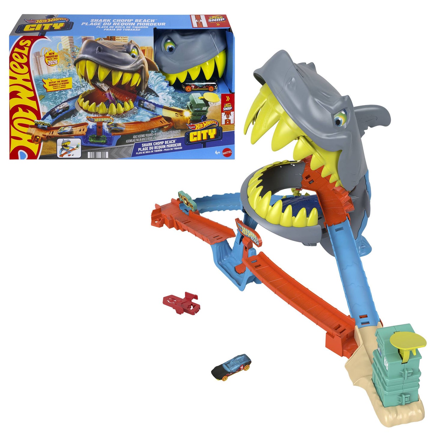 Shark Beach Battle Playset with Die-Cast Car