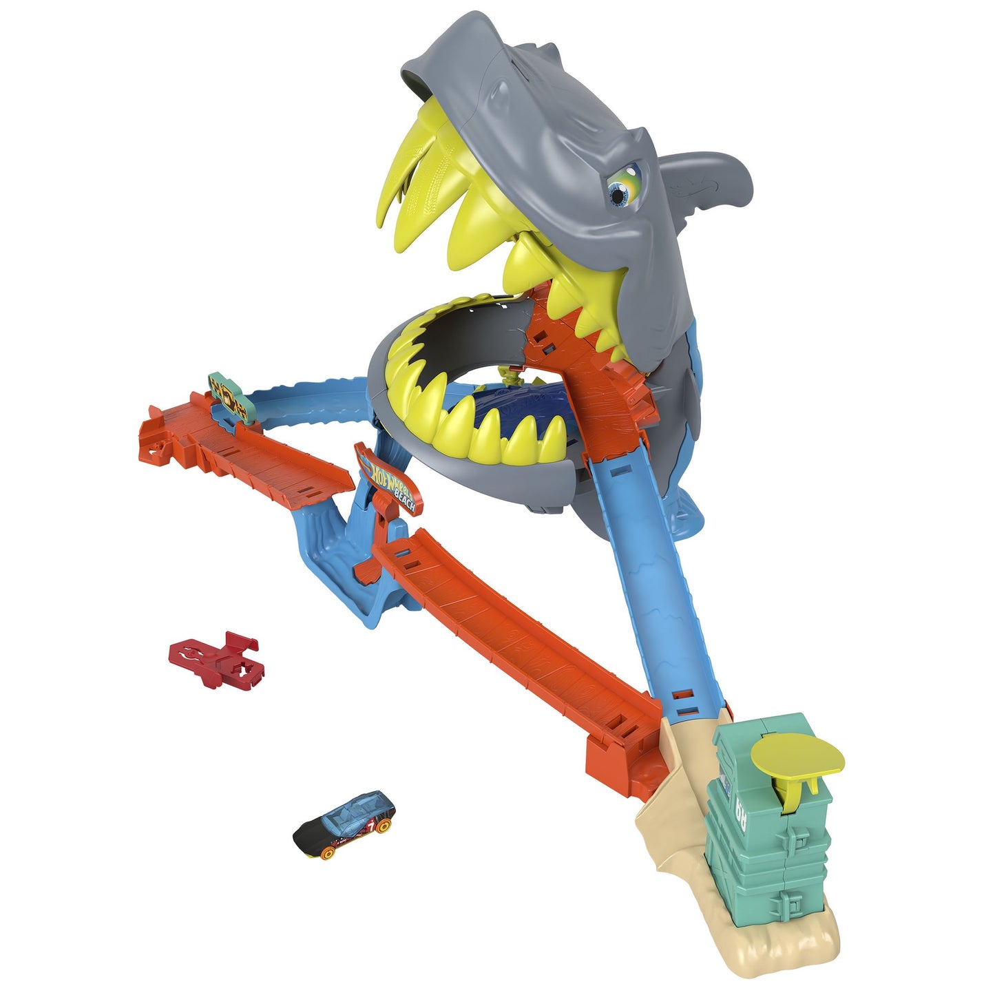 Shark Beach Battle Playset with Die-Cast Car