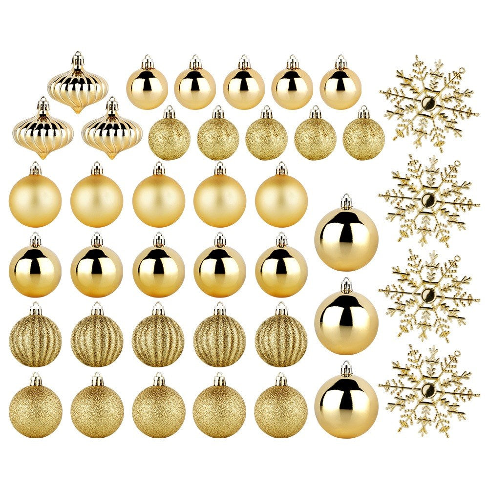 Shatterproof Christmas baubles gold 4 / 5 / 6 / 10 cm 40 pcs.