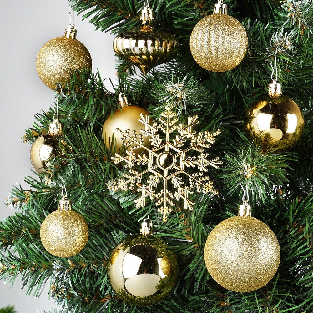 Shatterproof Christmas baubles gold 4 / 5 / 6 / 10 cm 40 pcs.