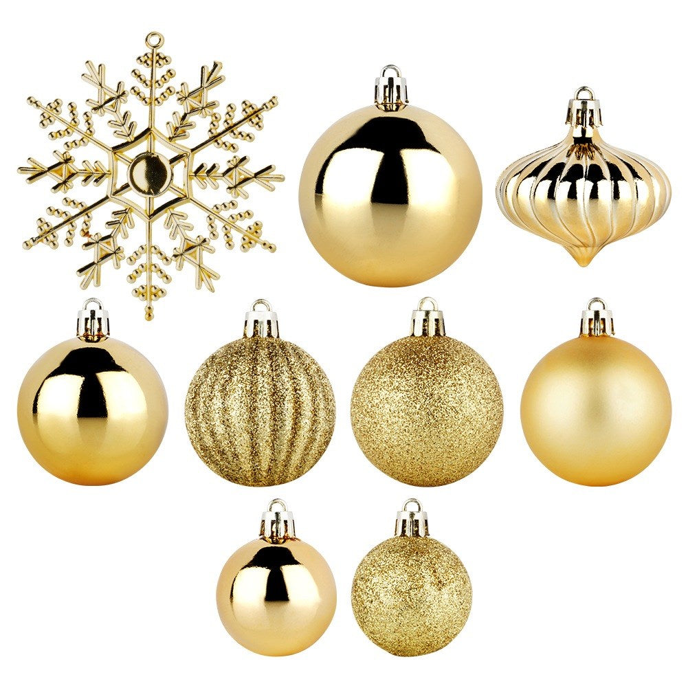 Shatterproof Christmas baubles gold 4 / 5 / 6 / 10 cm 40 pcs.