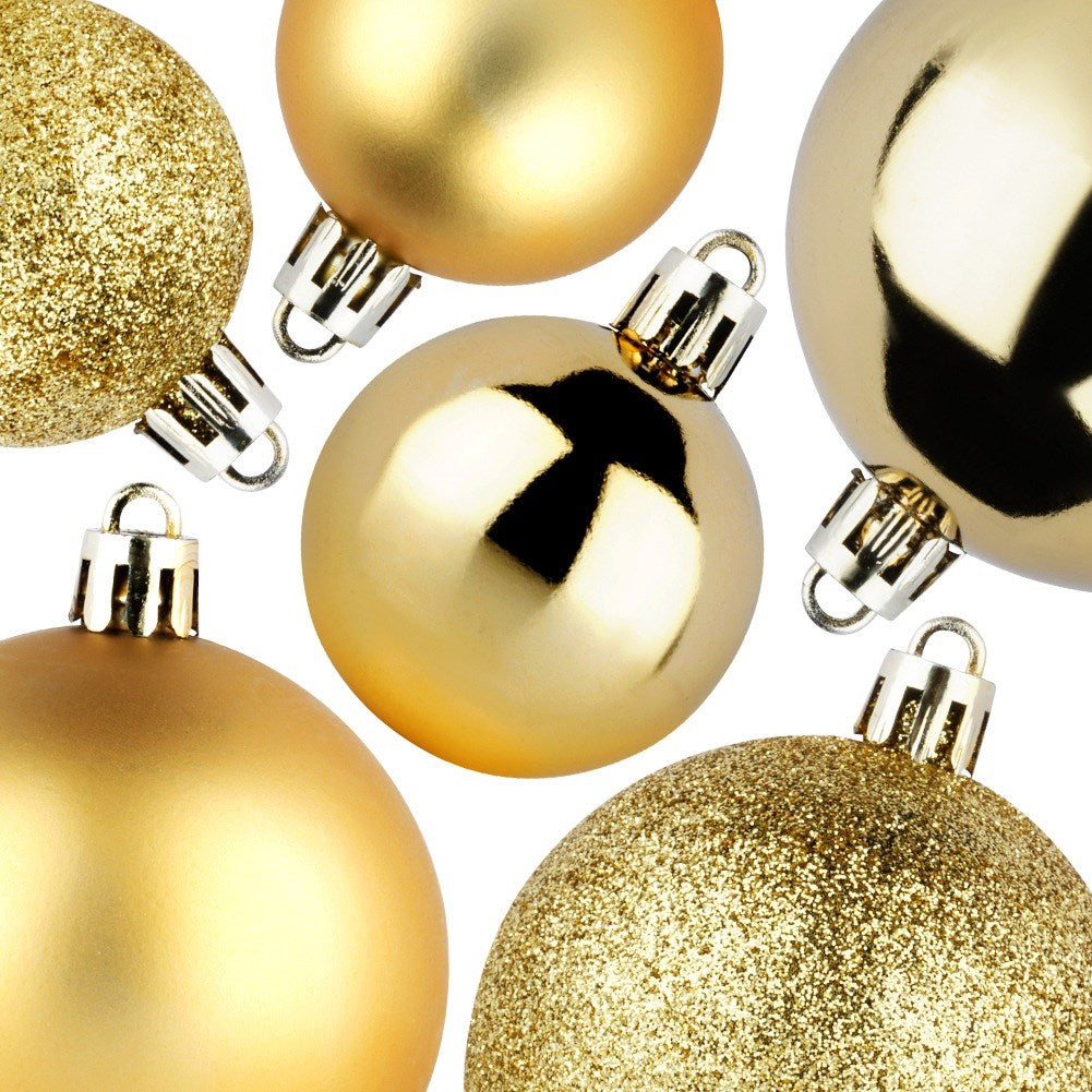 Shatterproof Christmas baubles gold 4/6 cm 100 pcs.