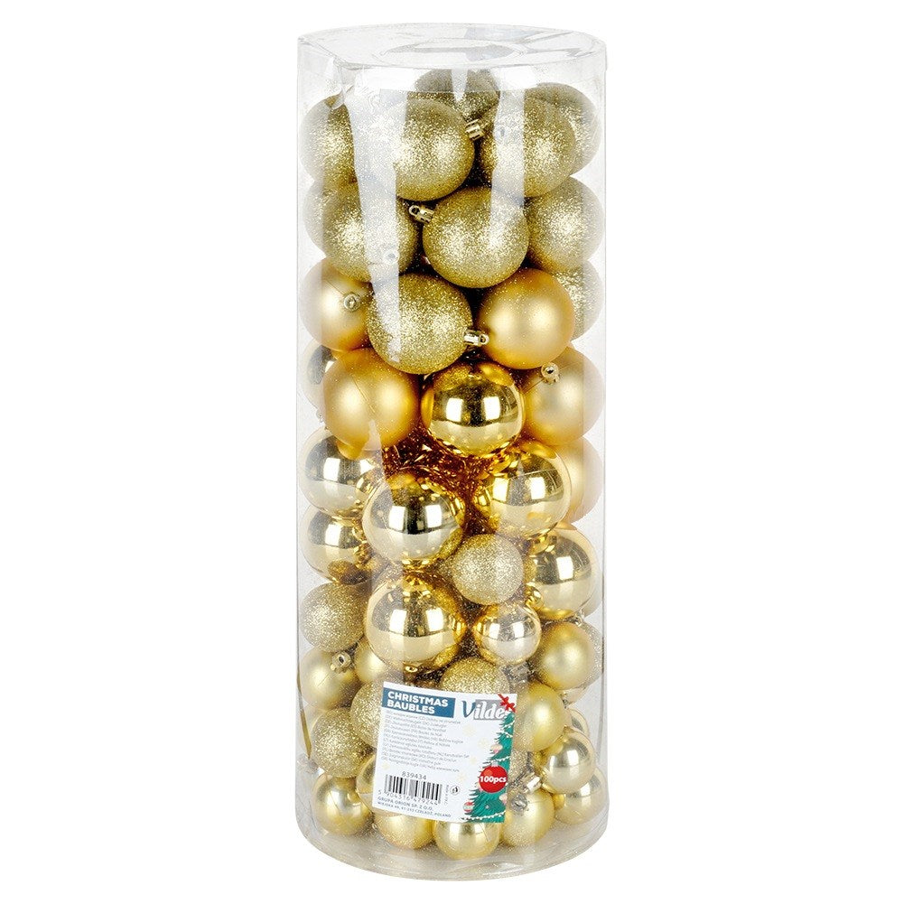 Shatterproof Christmas baubles gold 4/6 cm 100 pcs.