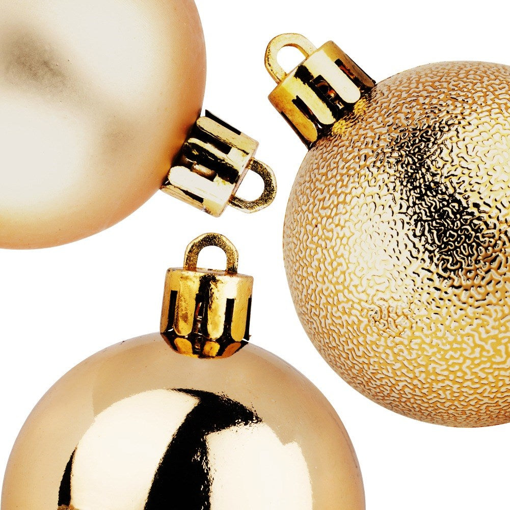 Shatterproof Christmas baubles gold 5 cm 10 pcs.