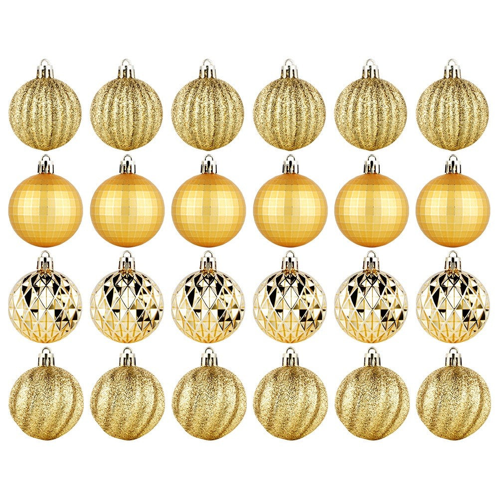 Shatterproof Christmas baubles gold 5 cm 24 pcs.