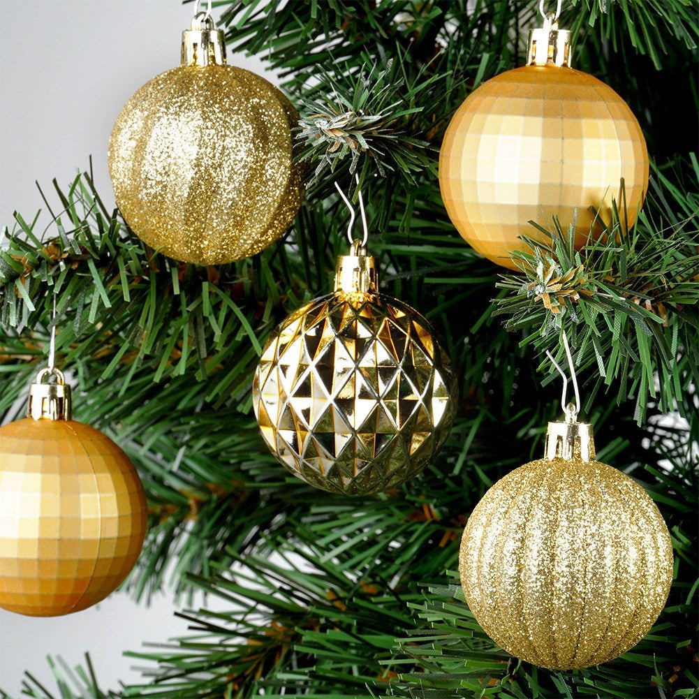 Shatterproof Christmas baubles gold 5 cm 24 pcs.