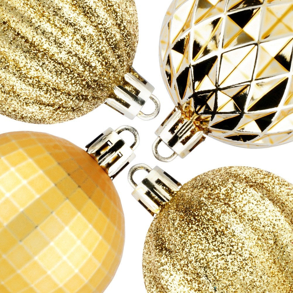 Shatterproof Christmas baubles gold 5 cm 24 pcs.