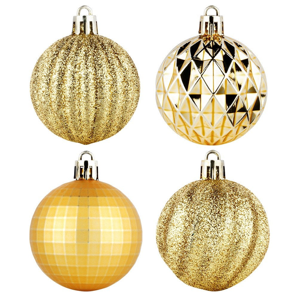 Shatterproof Christmas baubles gold 5 cm 24 pcs.