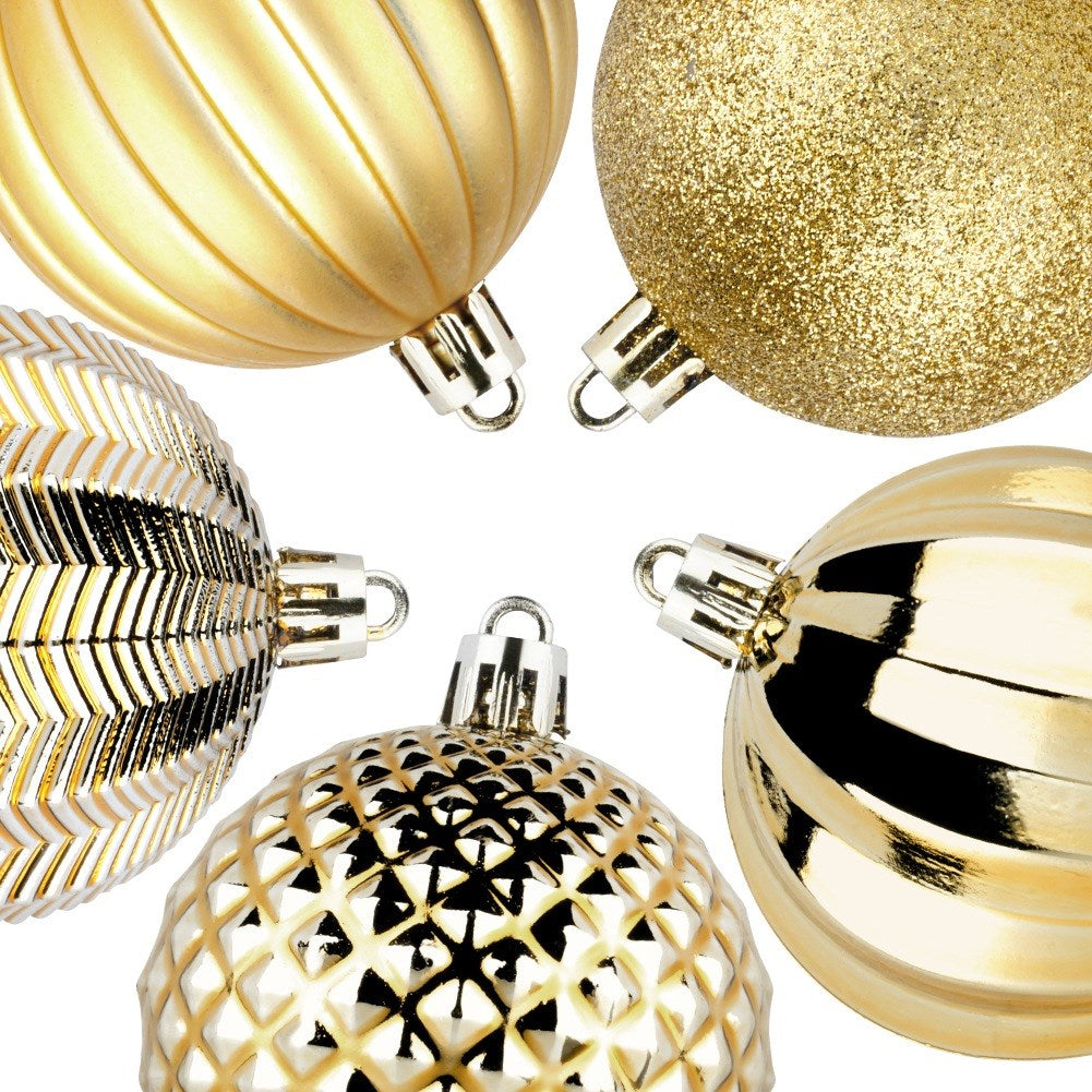 Shatterproof Christmas baubles gold 6 cm 25 pcs.