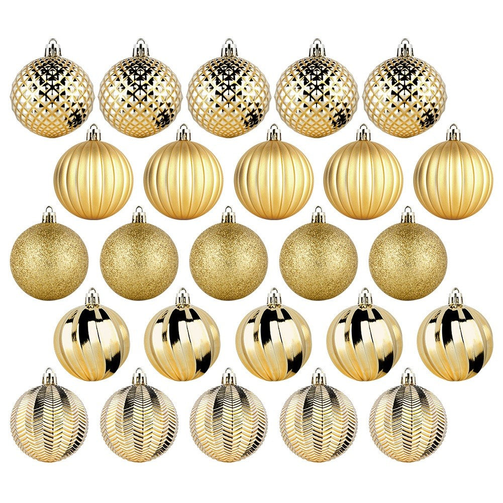 Shatterproof Christmas baubles gold 6 cm 25 pcs.