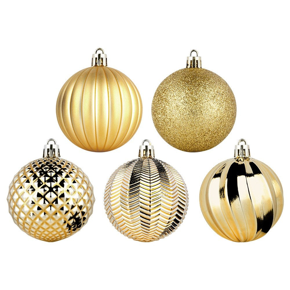 Shatterproof Christmas baubles gold 6 cm 25 pcs.