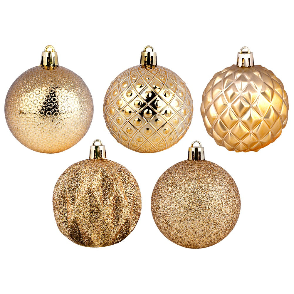 Shatterproof Christmas baubles gold 6 cm 35 pcs.