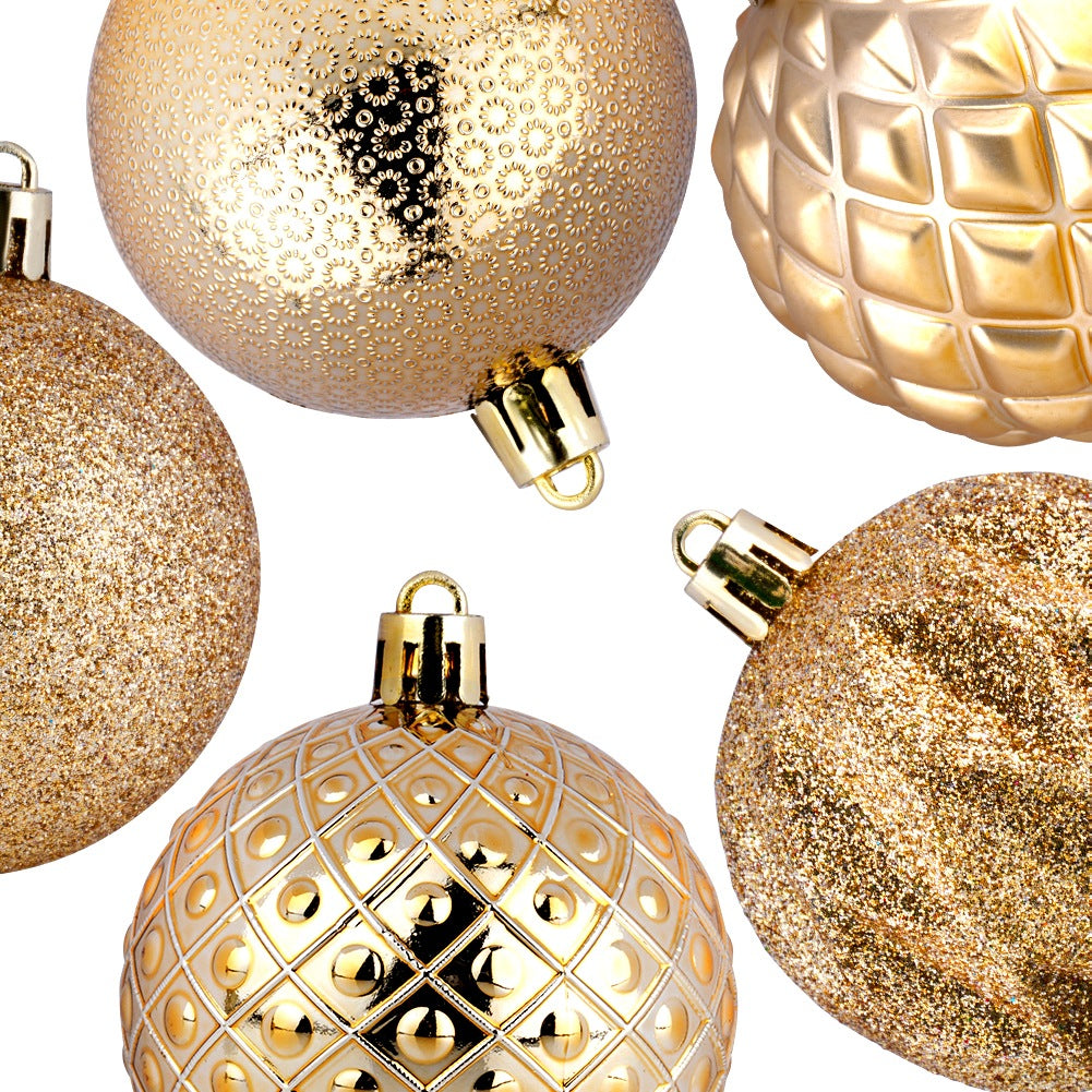 Shatterproof Christmas baubles gold 6 cm 35 pcs.