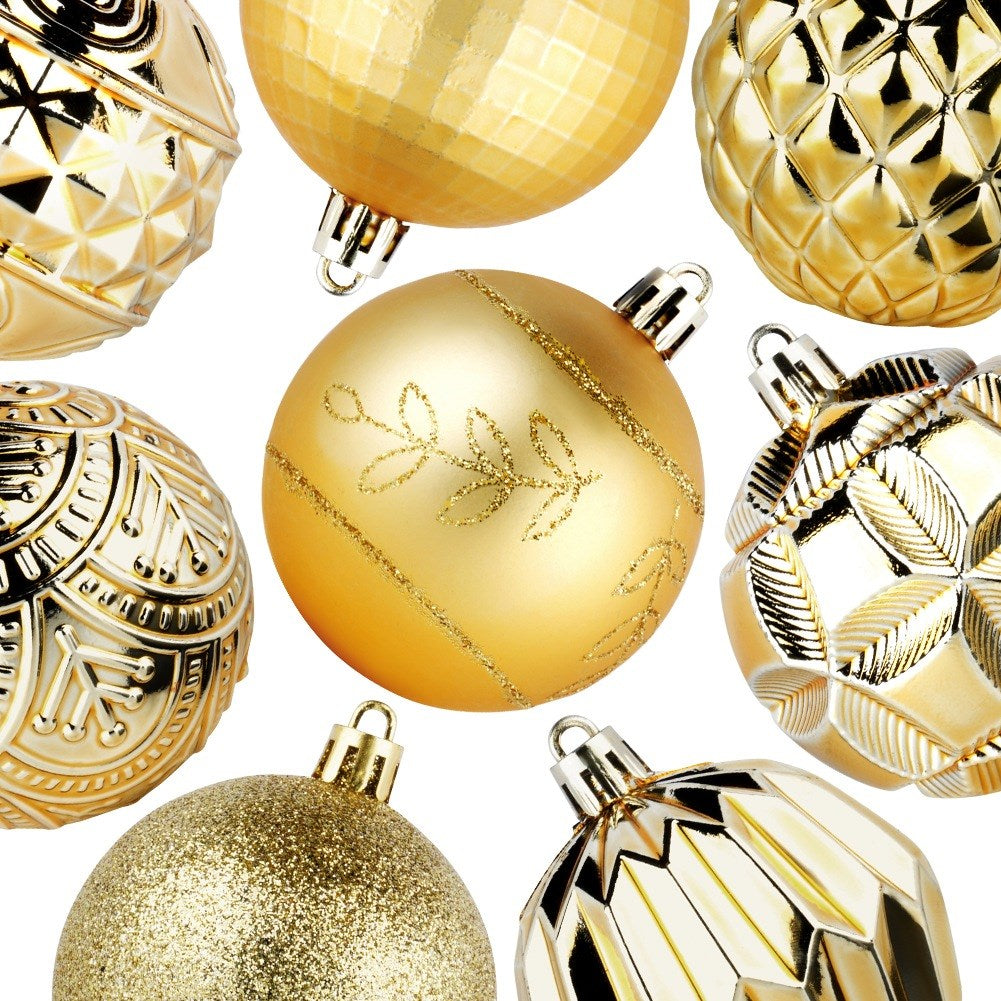 Shatterproof Christmas baubles gold 6 cm 50 pcs.