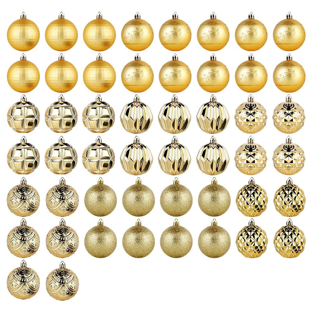 Shatterproof Christmas baubles gold 6 cm 50 pcs.