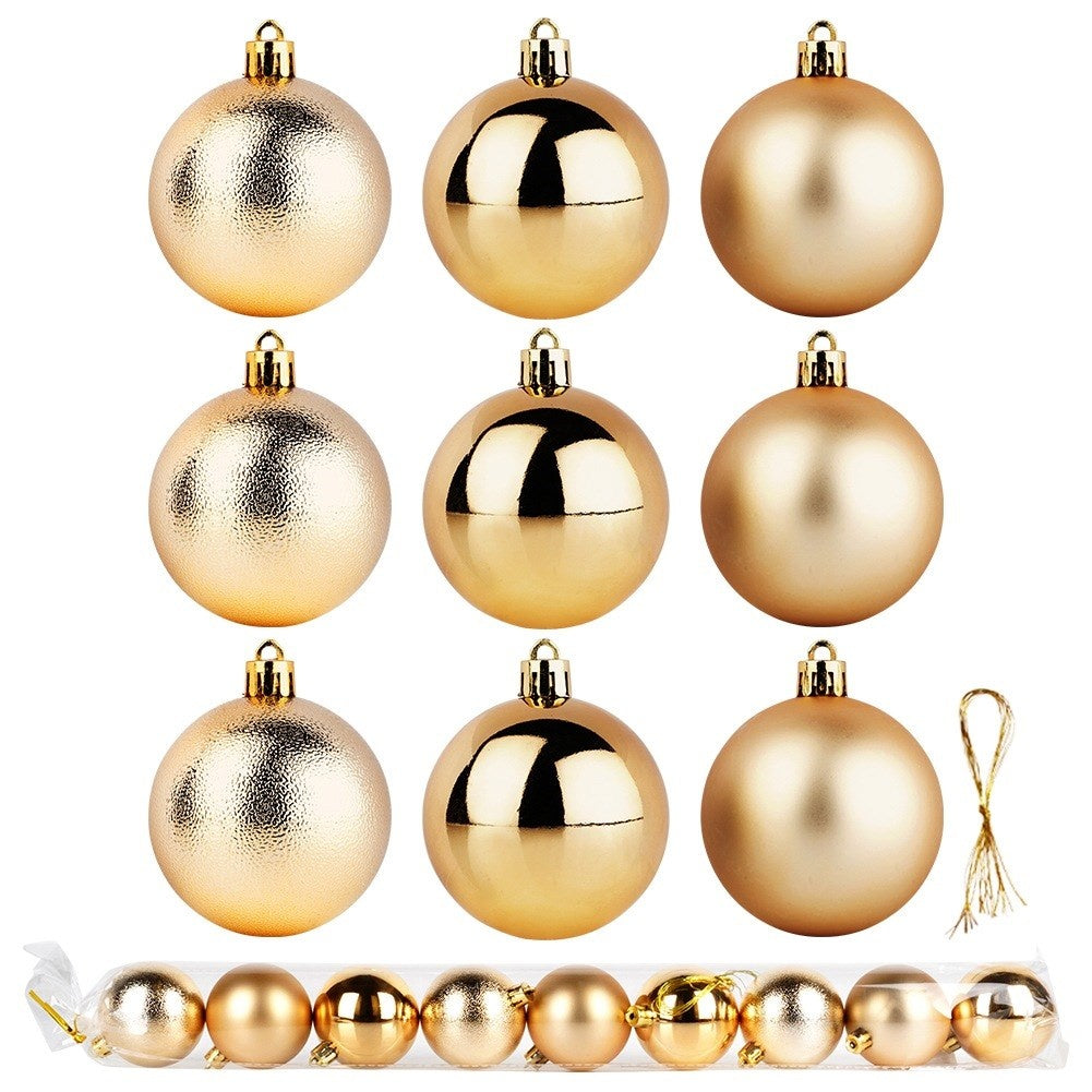 Shatterproof Christmas baubles gold 6 cm 9 pcs.