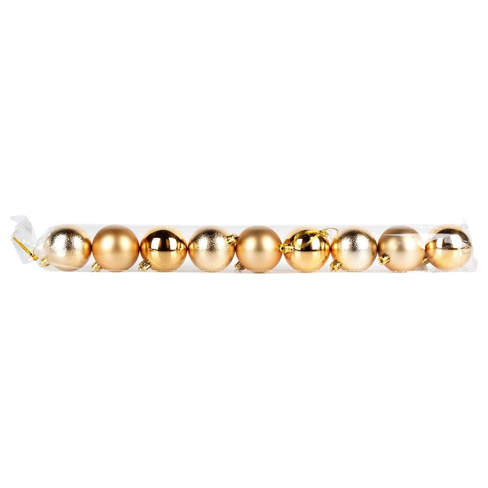 Shatterproof Christmas baubles gold 6 cm 9 pcs.